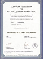certificat european welding specialist